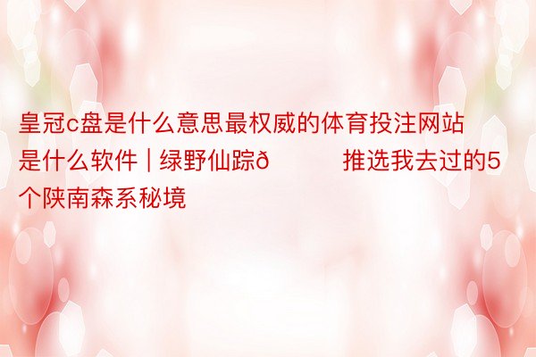 皇冠c盘是什么意思最权威的体育投注网站是什么软件 | 绿野仙踪🍃推选我去过的5个陕南森系秘境