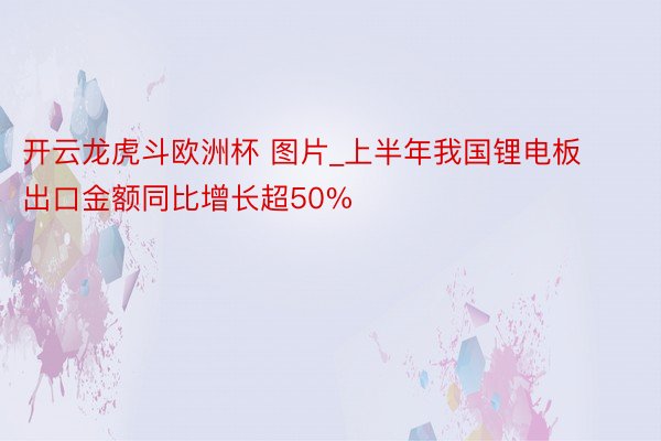 开云龙虎斗欧洲杯 图片_上半年我国锂电板出口金额同比增长超50%