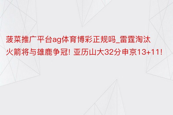 菠菜推广平台ag体育博彩正规吗_雷霆淘汰火箭将与雄鹿争冠! 亚历山大32分申京13+11!